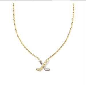 Kendra Scott Hockey Stick Pendant Necklace in Gold/Silver Mix